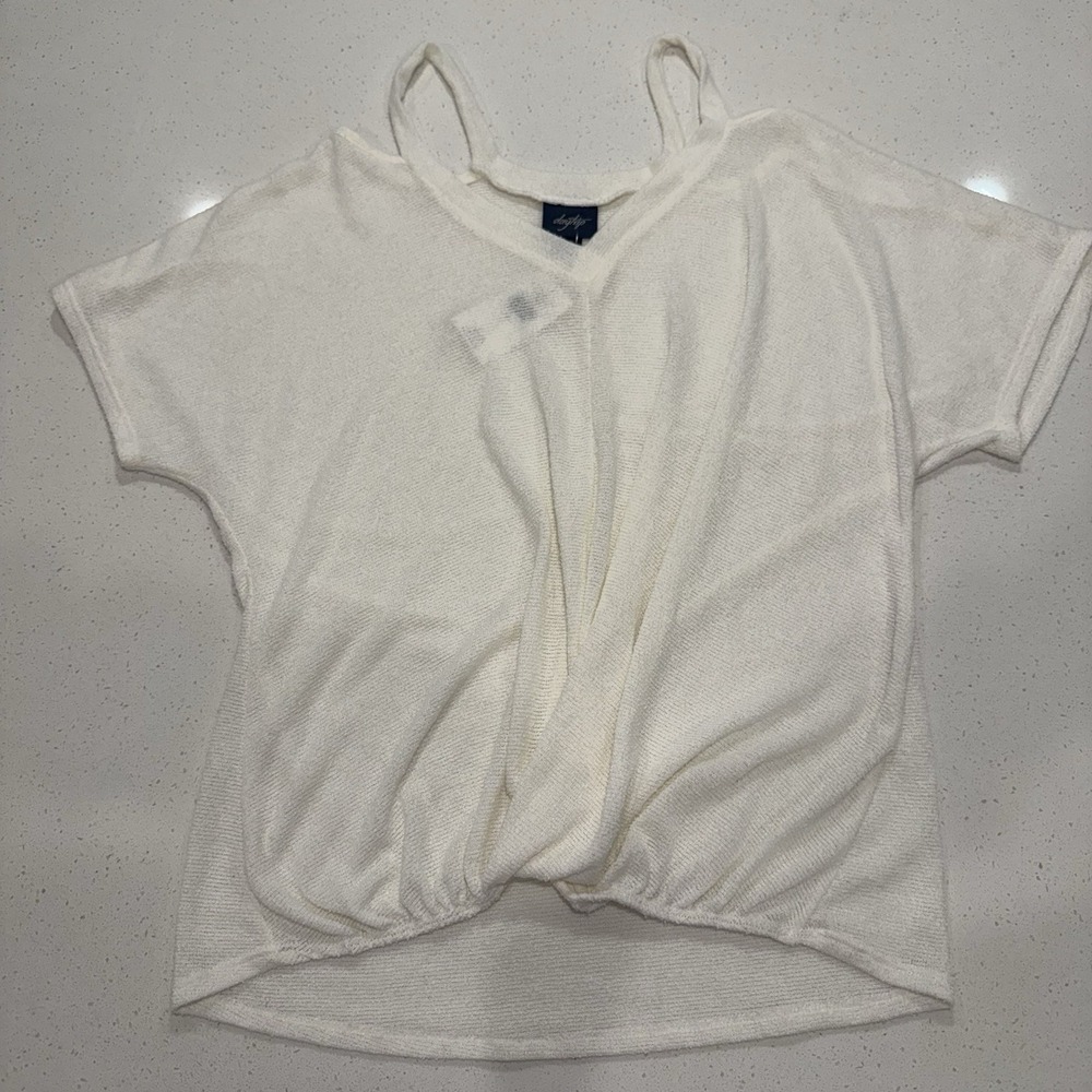 NWT Buckle Daytrip Cold Shoulder White Cream Knit Top Women Small